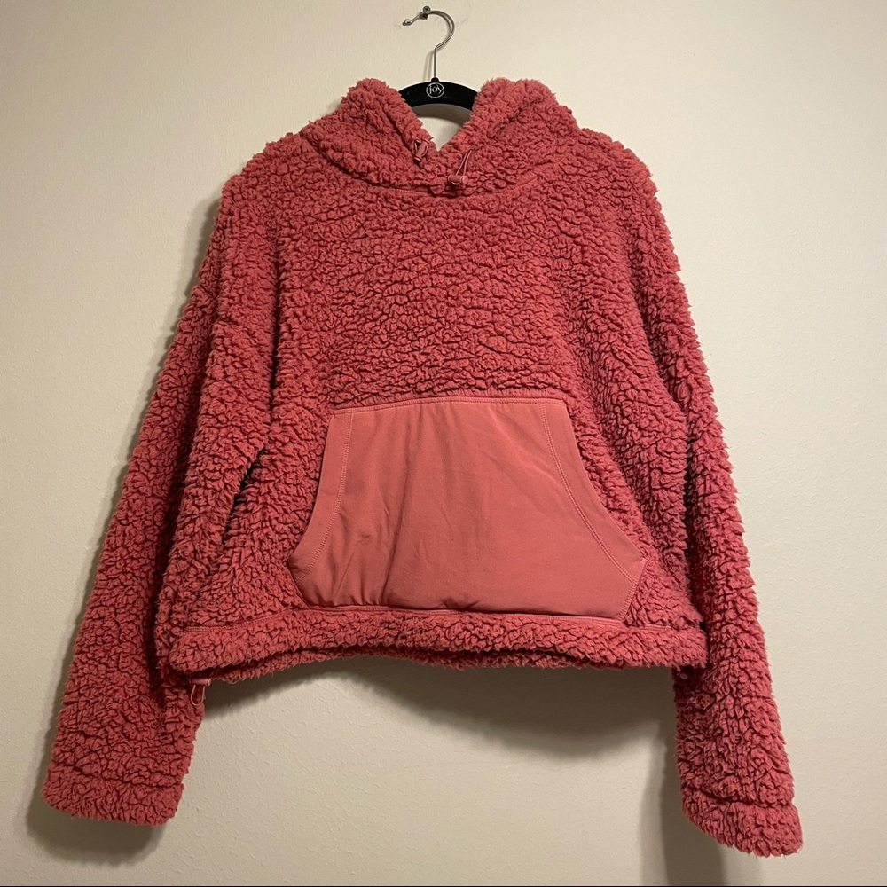 Zella Womens Pink Shepard Cropped Hoodie size S